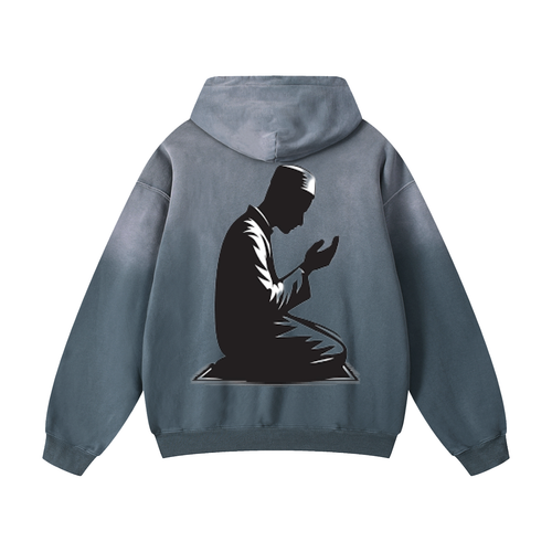 YAQEEN Heavyweight Sunfade Oversized Hoodie