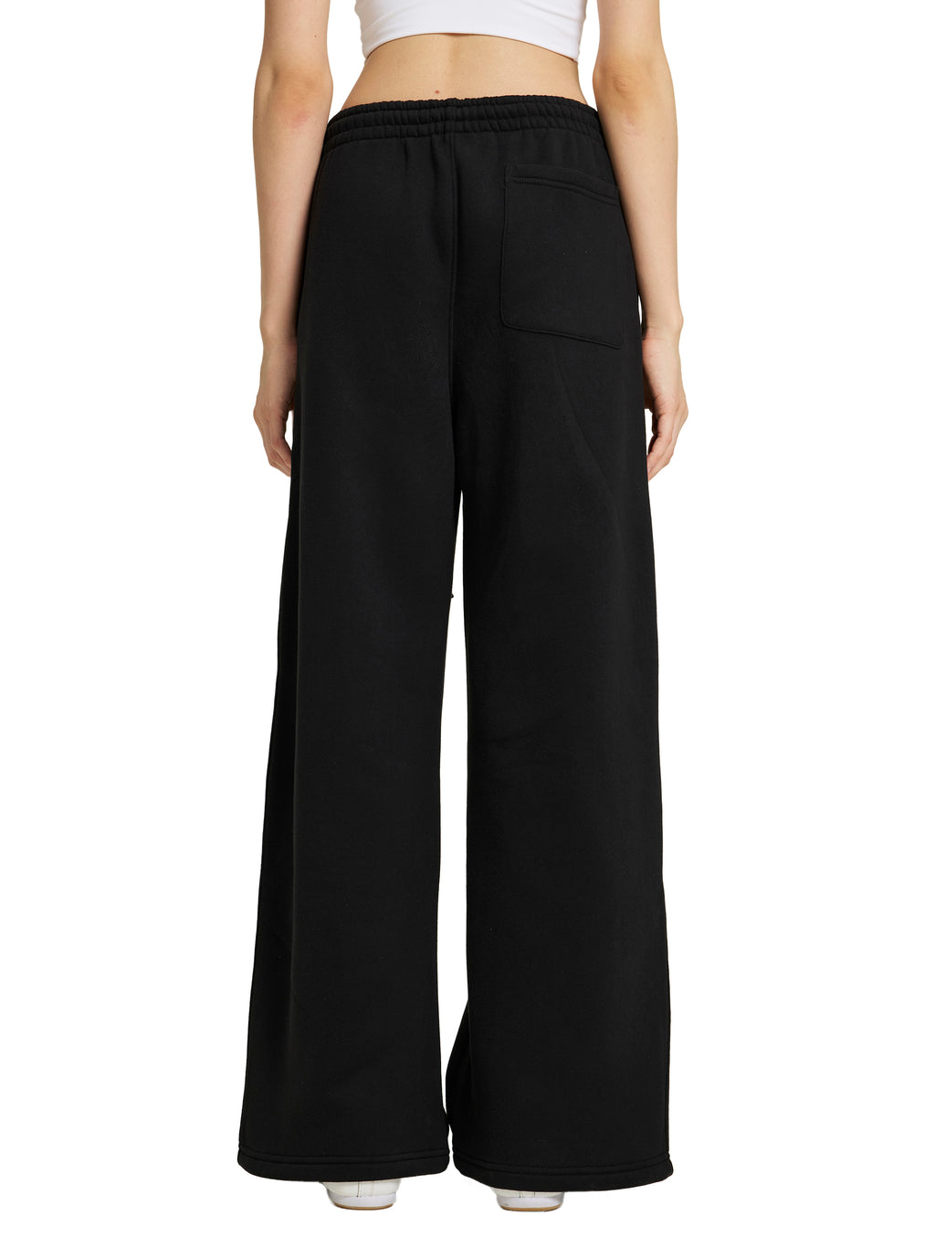 YAQEEN Signature Fleece Drawstring Straight-Leg Sweatpants