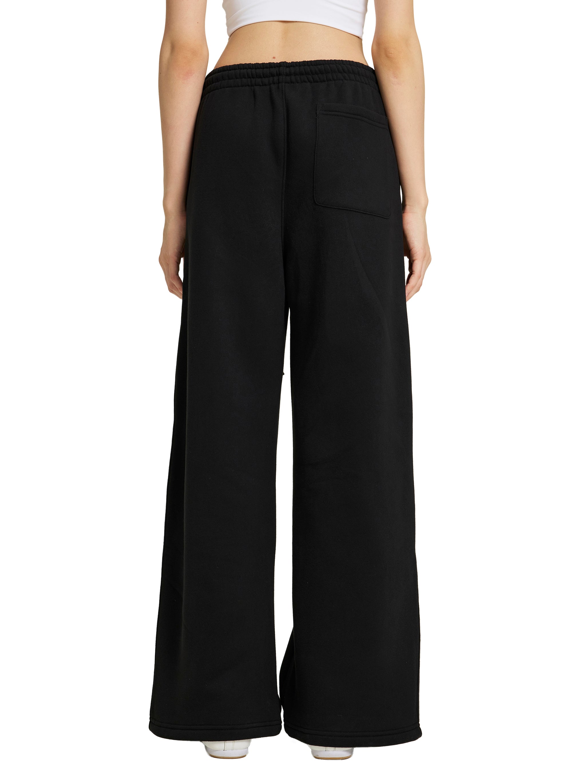 YAQEEN Signature Fleece Drawstring Straight-Leg Sweatpants