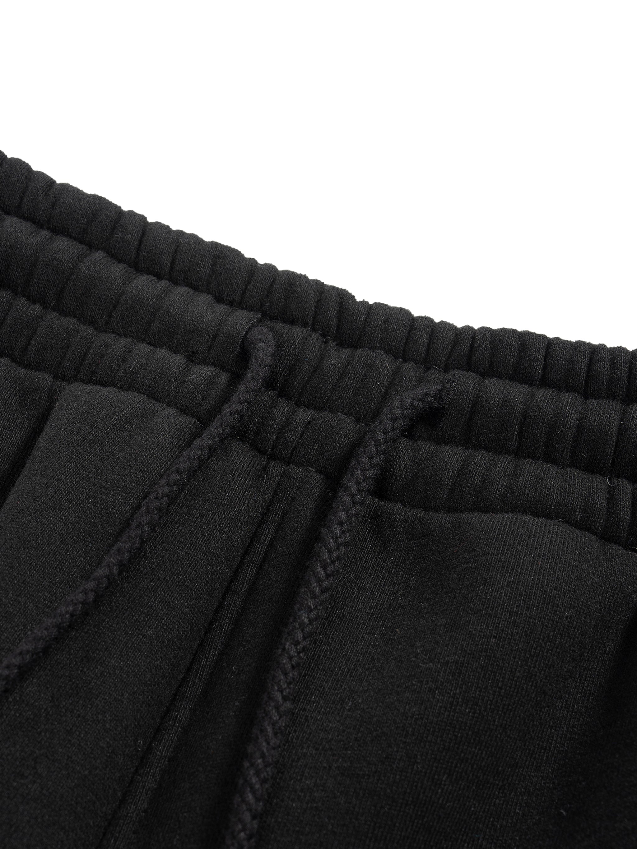 YAQEEN Signature Fleece Drawstring Straight-Leg Sweatpants